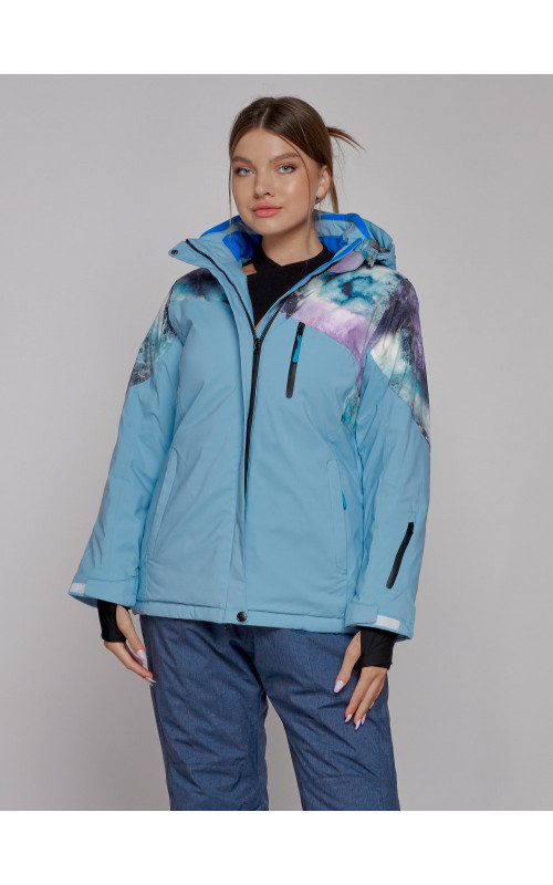 Женская горнолыжная куртка большого размера для зимних приключений.