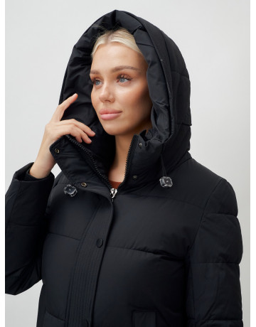 Длинный зимний пуховик для женщин с капюшоном