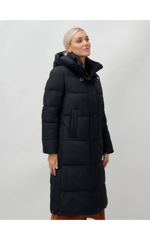 Длинный зимний пуховик для женщин с капюшоном