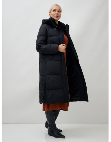 Длинный зимний пуховик для женщин с капюшоном