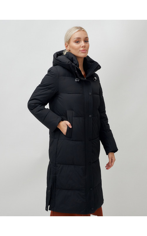 Длинный зимний пуховик для женщин с капюшоном