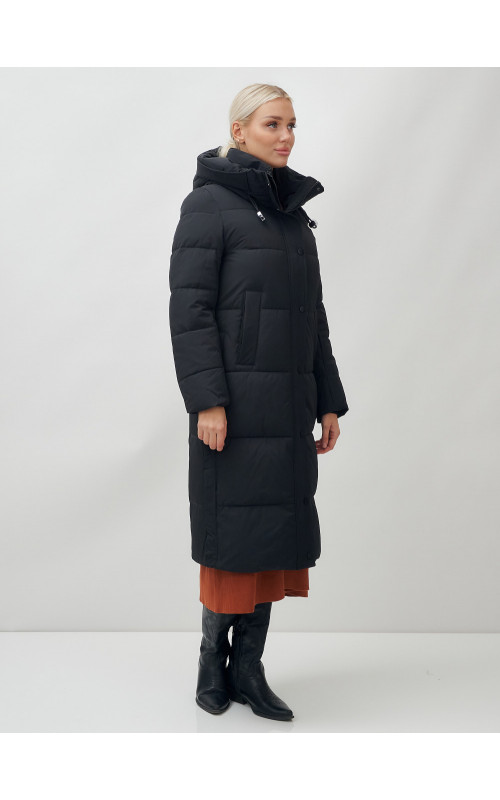 Длинный зимний пуховик для женщин с капюшоном