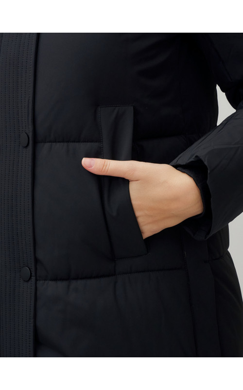 Длинный зимний пуховик для женщин с капюшоном