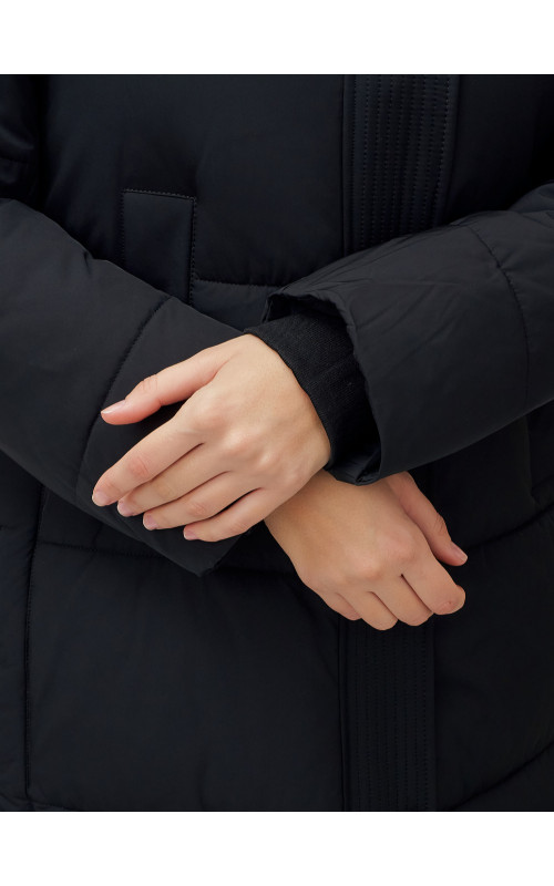 Длинный зимний пуховик для женщин с капюшоном