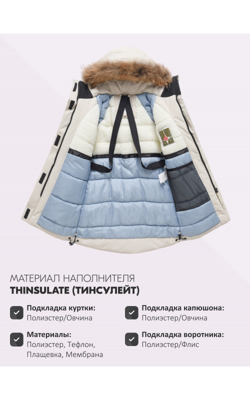 Зимняя парка для девочки-подростка, тёплая и стильная