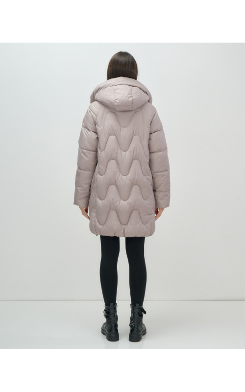 Женский модный пуховик с капюшоном, светло-коричневый. в Тюмени