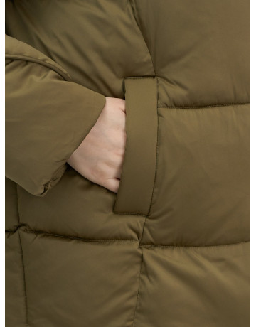 Женский модный пуховик с капюшоном, горчичный. в Тюмени