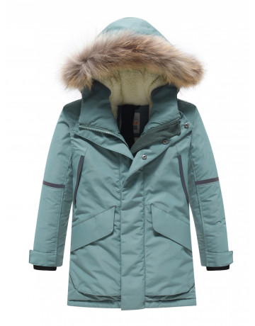 Парка для мальчика зимняя с внутренними лямками.