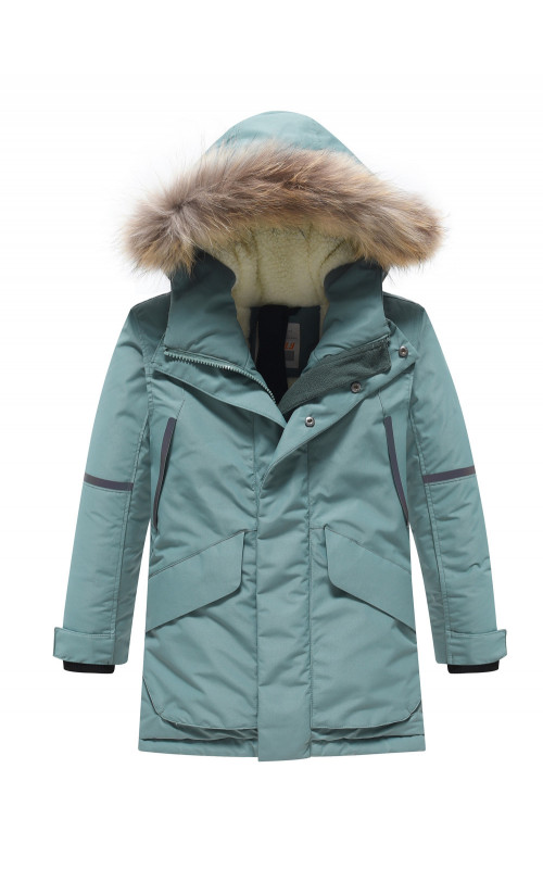 Парка для мальчика зимняя с внутренними лямками.