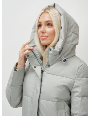 Зимний женский пуховик с капюшоном.