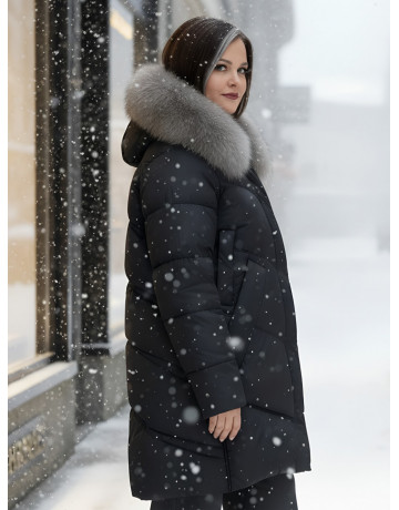 Длинный пуховик премиум-класса, удлинённый до колена