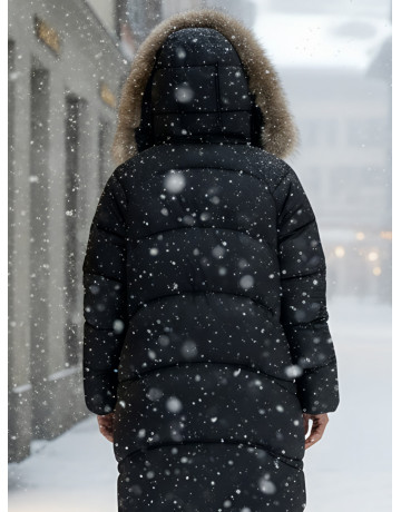 Длинный пуховик премиум-класса, удлинённый до колена