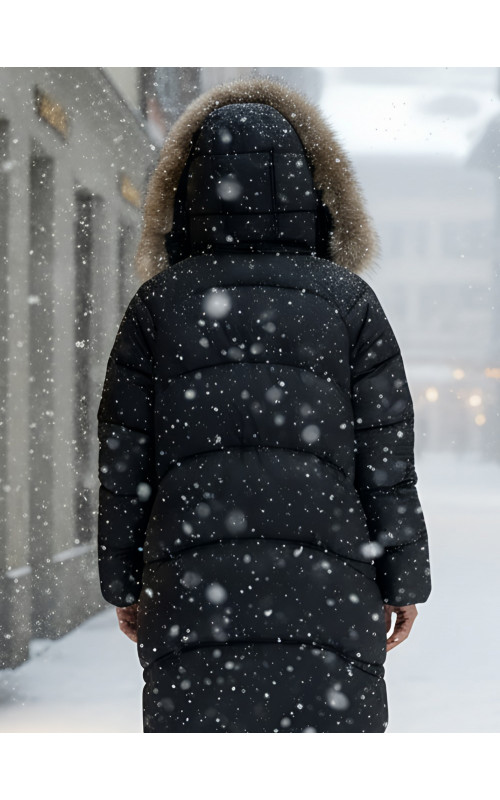 Длинный пуховик премиум-класса, удлинённый до колена