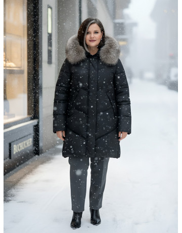 Длинный пуховик премиум-класса, удлинённый до колена