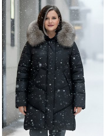 Длинный пуховик премиум-класса, удлинённый до колена