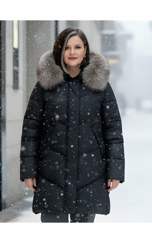 Длинный пуховик премиум-класса, удлинённый до колена