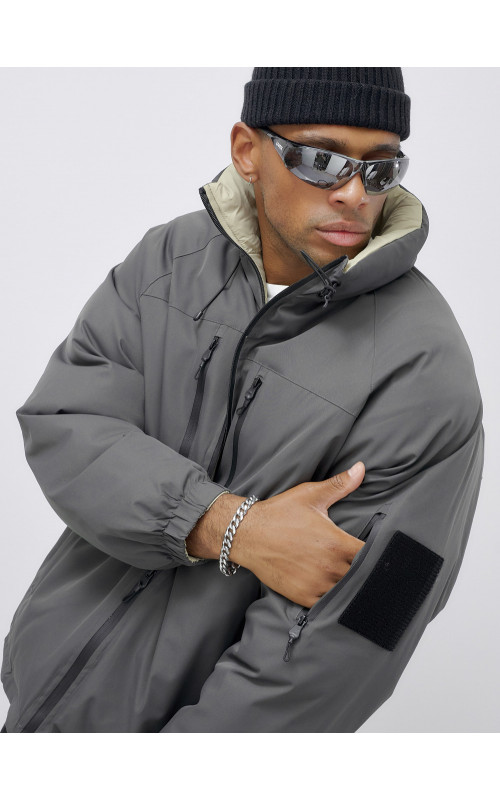 Мужская зимняя двусторонняя куртка для активного отдыха.