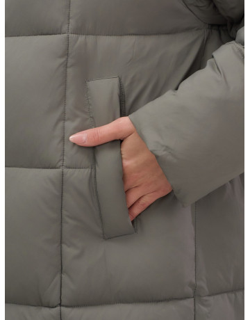 Длинный зимний пуховик с капюшоном для женщин