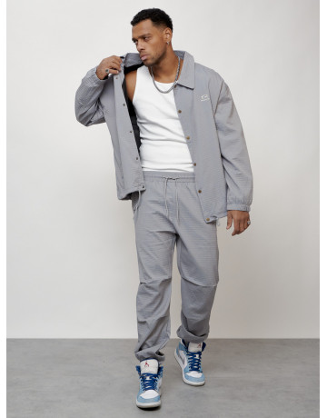 Мужской спортивный костюм для занятий спортом, серый, модный. в Тюмени