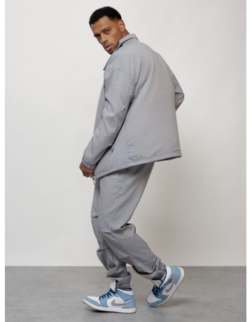 Мужской спортивный костюм для занятий спортом, серый, модный. в Тюмени