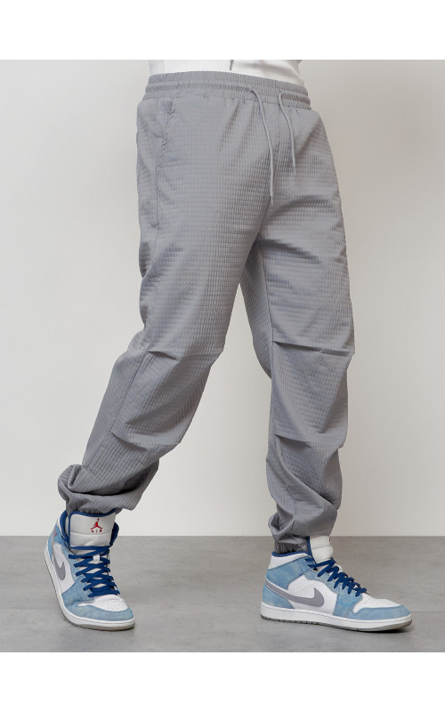 Мужской спортивный костюм для занятий спортом, серый, модный. в Тюмени