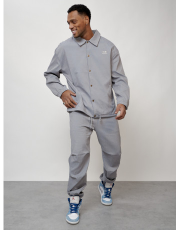 Мужской спортивный костюм для занятий спортом, серый, модный. в Тюмени