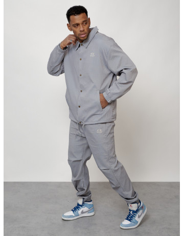 Мужской спортивный костюм для занятий спортом, серый, модный. в Тюмени