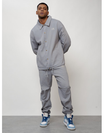 Мужской спортивный костюм для занятий спортом, серый, модный. в Тюмени