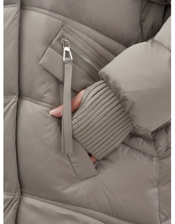 Пуховик с мехом песца, зимний премиум, удлинённый