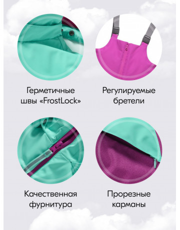 Фиолетовый горнолыжный костюм для девочки.