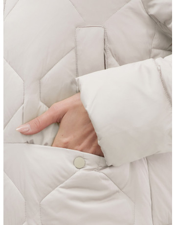 Длинный зимний пуховик с мехом песца.