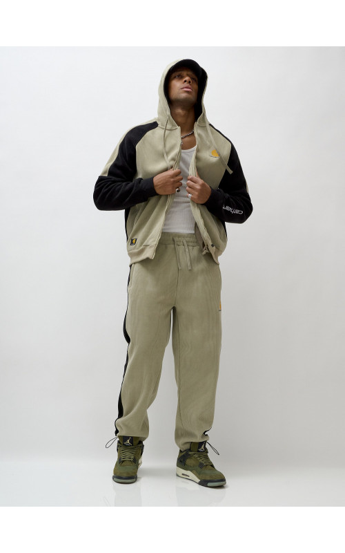 Мужской демисезонный спортивный костюм на флисе, светло-зелёный. в Тюмени