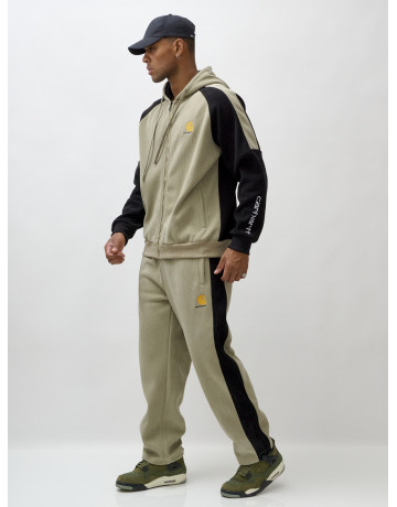 Мужской утеплённый спортивный костюм с начёсом для прохладной погоды