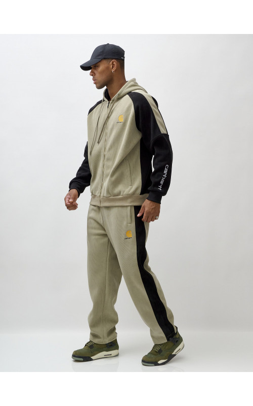 Мужской демисезонный спортивный костюм на флисе, светло-зелёный. в Тюмени