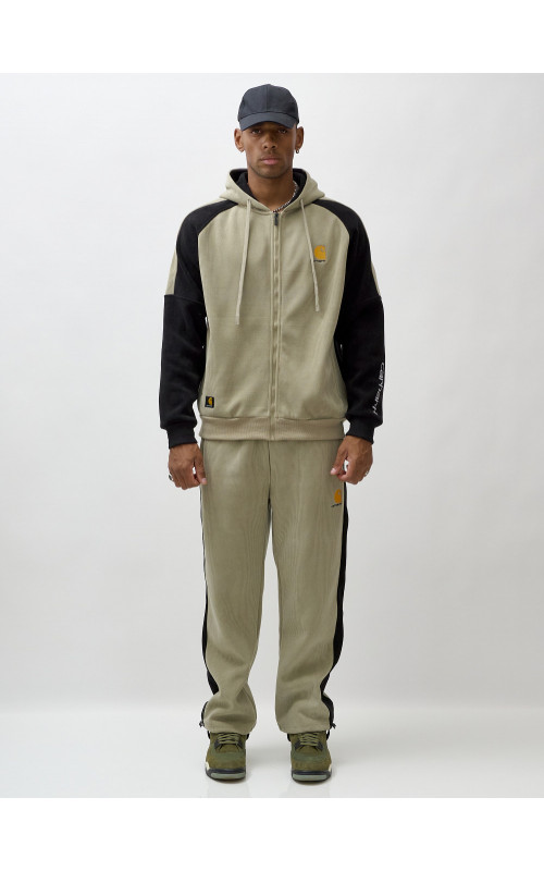 Мужской демисезонный спортивный костюм на флисе, светло-зелёный. в Тюмени