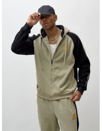 Мужской демисезонный спортивный костюм на флисе, светло-зелёный. в Тюмени