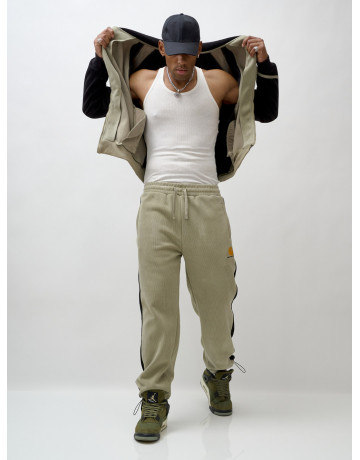 Мужской демисезонный спортивный костюм на флисе, светло-зелёный. в Тюмени