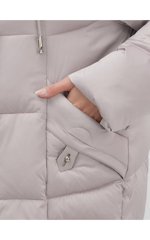 Пуховик с мехом песца зимний премиум-класса