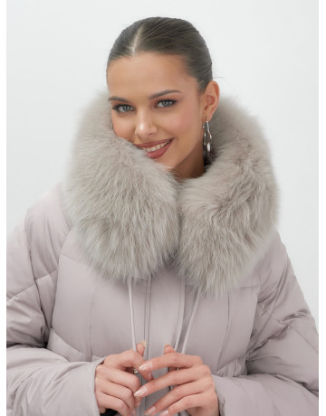 Пуховик с мехом песца зимний премиум-класса