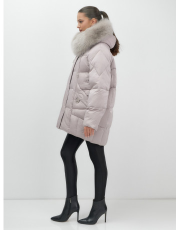 Пуховик с мехом песца зимний премиум-класса