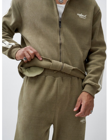 Мужской демисезонный спортивный костюм на флисе, цвет хаки, для спорта. в Тюмени