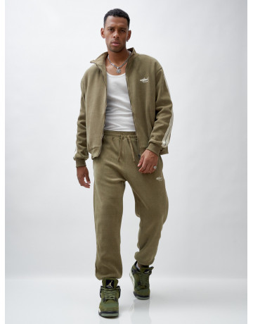 Мужской демисезонный спортивный костюм на флисе, цвет хаки, для спорта. в Тюмени