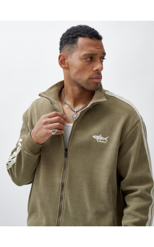 Мужской демисезонный спортивный костюм на флисе, цвет хаки, для спорта. в Тюмени