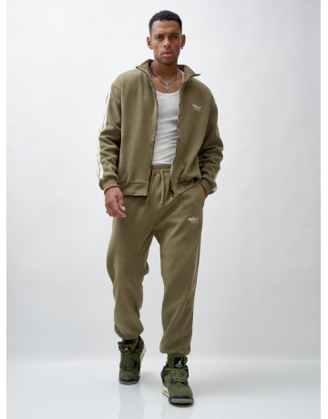 Мужской демисезонный спортивный костюм на флисе, цвет хаки, для спорта. в Тюмени