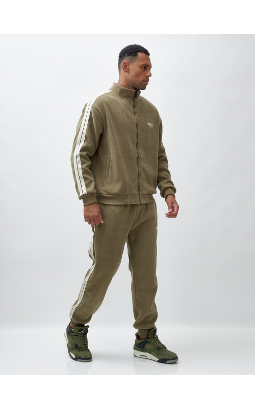 Мужской демисезонный спортивный костюм на флисе, цвет хаки, для спорта. в Тюмени