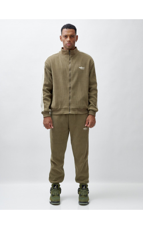 Мужской демисезонный спортивный костюм на флисе, цвет хаки, для спорта. в Тюмени