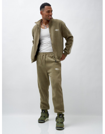 Мужской демисезонный спортивный костюм на флисе, цвет хаки, для спорта. в Тюмени