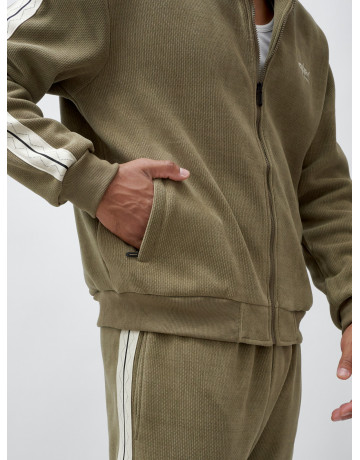 Мужской демисезонный спортивный костюм на флисе, цвет хаки, для спорта. в Тюмени