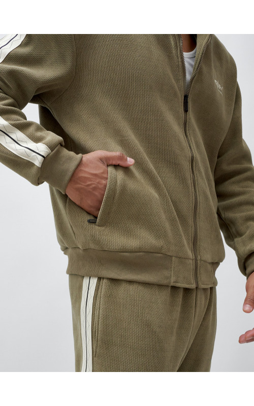 Мужской демисезонный спортивный костюм на флисе, цвет хаки, для спорта. в Тюмени