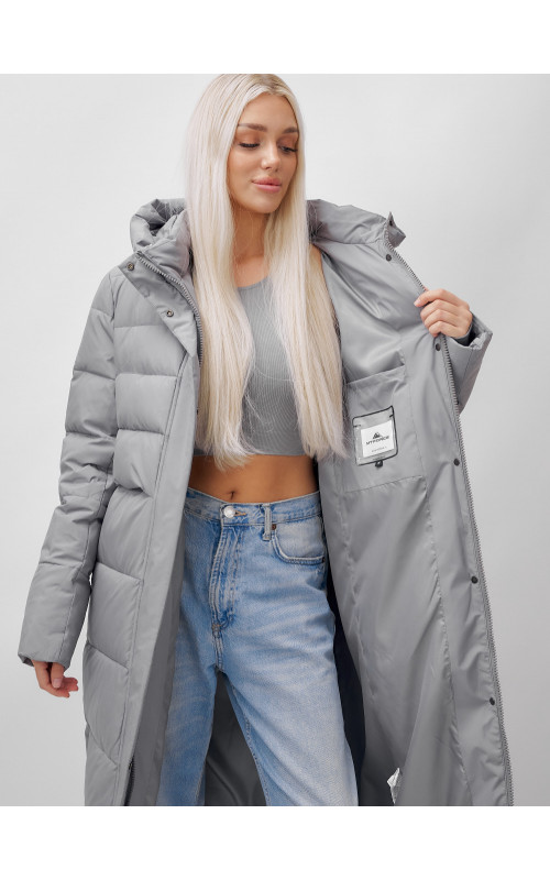 Длинный зимний пуховик для молодёжи